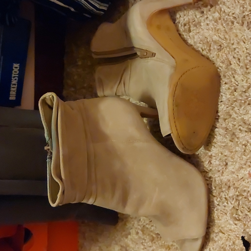 Vince camuto suede open toe bootie